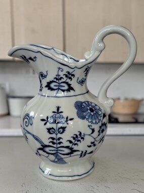 Blue Danube Japan Creamer Pitcher 6 1/8" Blue Onion Pattern Porcelain